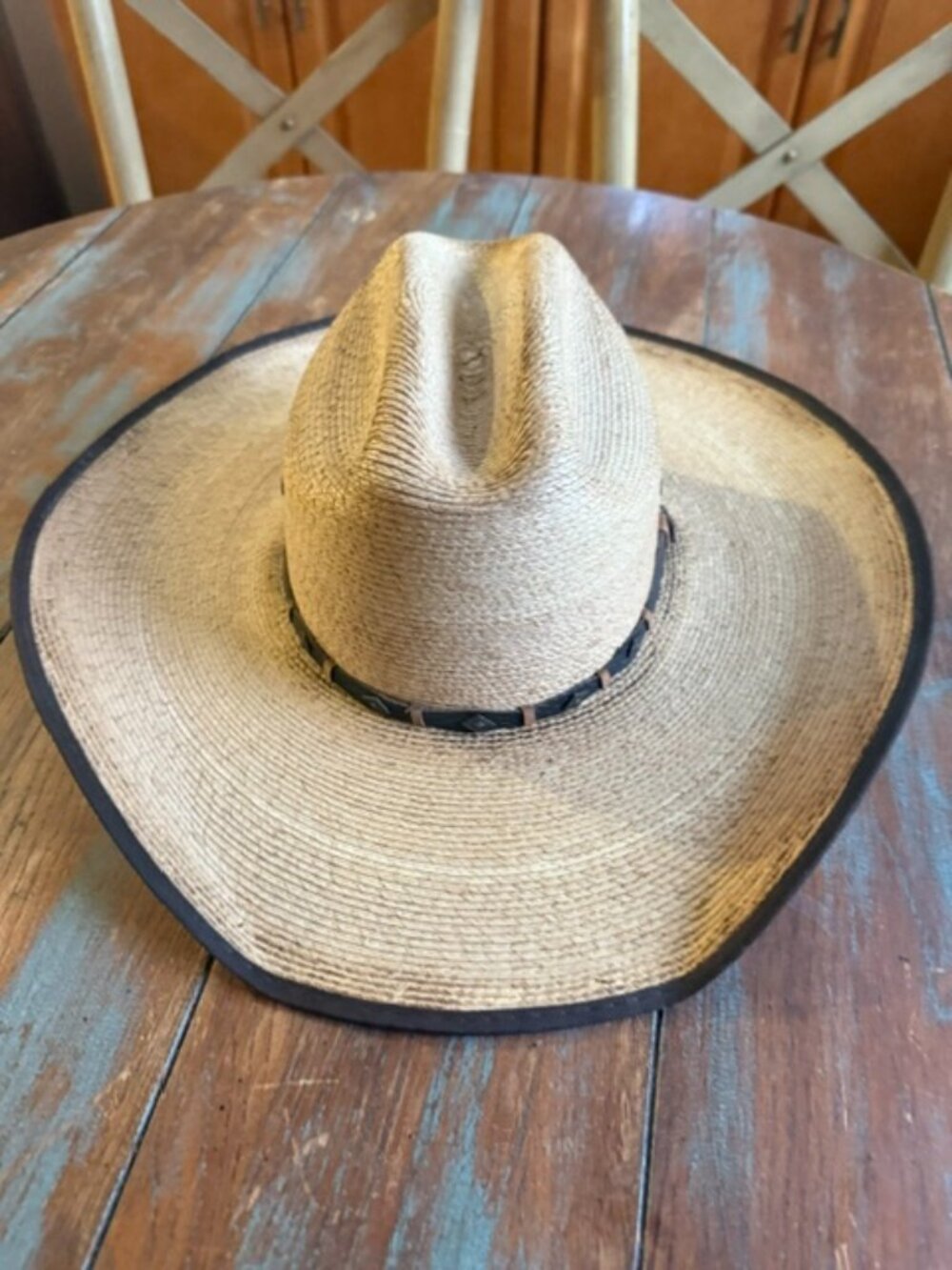 Vintage Justin 20X Straw Cowboy Hat - Size 7 1/8 Milano Hat Co. old school logo